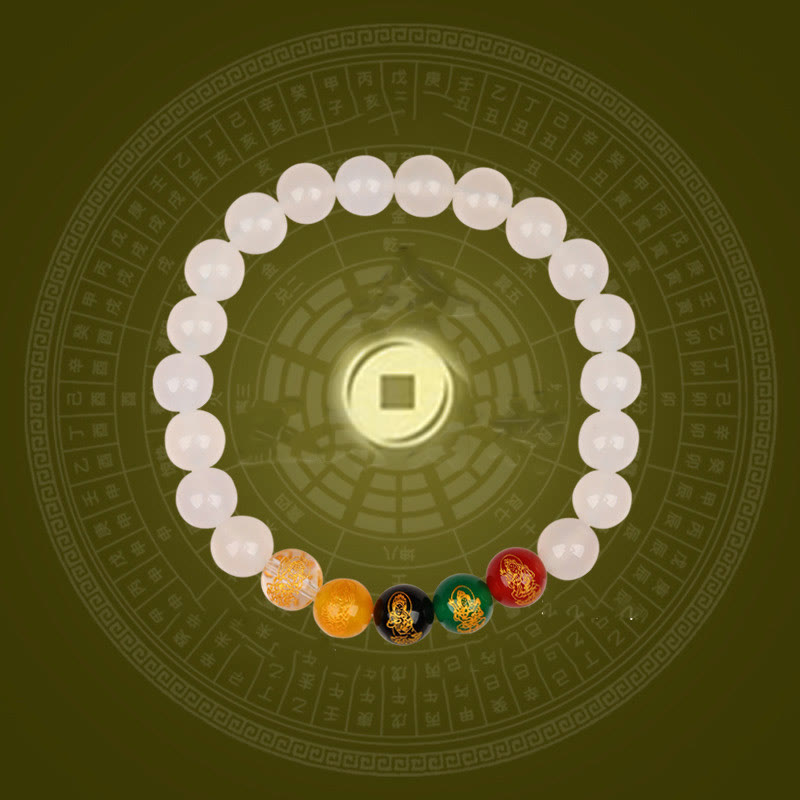 Fortune Jewel Five Elements Various Agate Jambhala Luck Bracelet