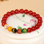 Fortune Jewel Five Elements Various Agate Jambhala Luck Bracelet