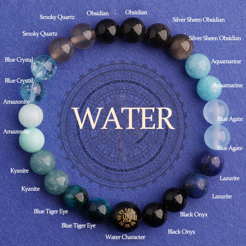 Fortune Jewel Five Elements Various Agate Balance Luck Bracelet