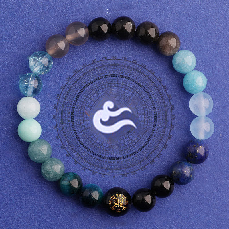 Fortune Jewel Five Elements Various Agate Balance Luck Bracelet