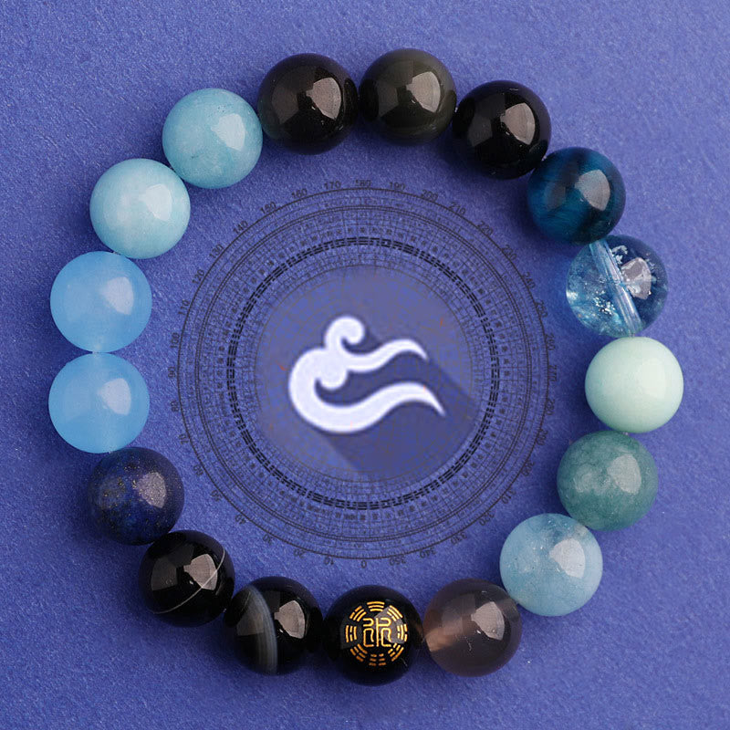 Fortune Jewel Five Elements Various Agate Balance Luck Bracelet