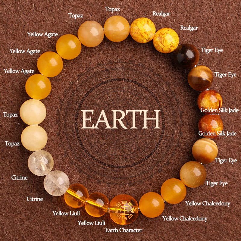 Fortune Jewel Five Elements Various Agate Balance Luck Bracelet