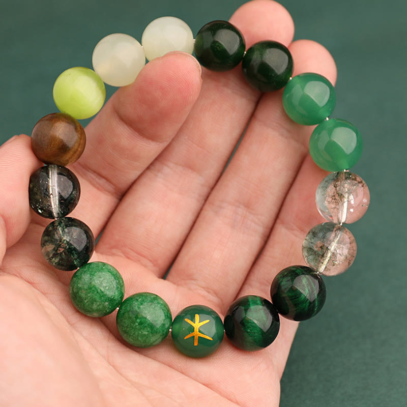 Fortune Jewel Five Elements Various Agate Balance Luck Bracelet