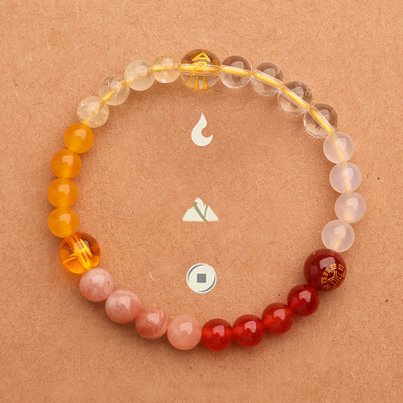 Fortune Jewel Five Elements Various Agate Crystal Sun Stone Wisdom Bracelet