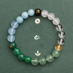 Fortune Jewel Five Elements Various Agate Crystal Sun Stone Wisdom Bracelet