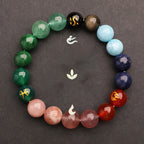 Fortune Jewel Five Elements Various Agate Crystal Sun Stone Wisdom Bracelet