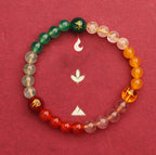 Fortune Jewel Five Elements Various Agate Crystal Sun Stone Wisdom Bracelet