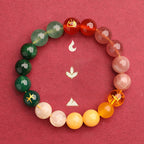 Fortune Jewel Five Elements Various Agate Crystal Sun Stone Wisdom Bracelet