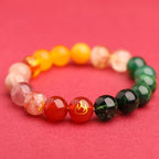 Fortune Jewel Five Elements Various Agate Crystal Sun Stone Wisdom Bracelet