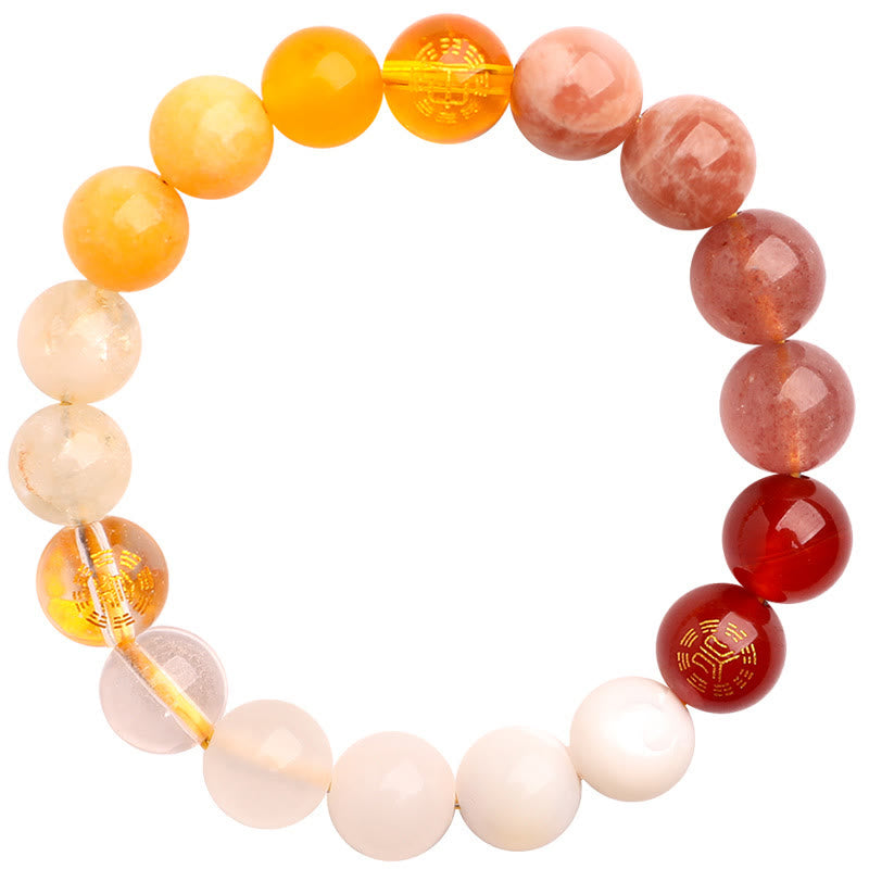 Fortune Jewel Five Elements Various Agate Crystal Sun Stone Wisdom Bracelet