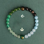 Fortune Jewel Five Elements Various Agate Crystal Black Onyx Green Chalcedony Aquamarine Wisdom Bracelet