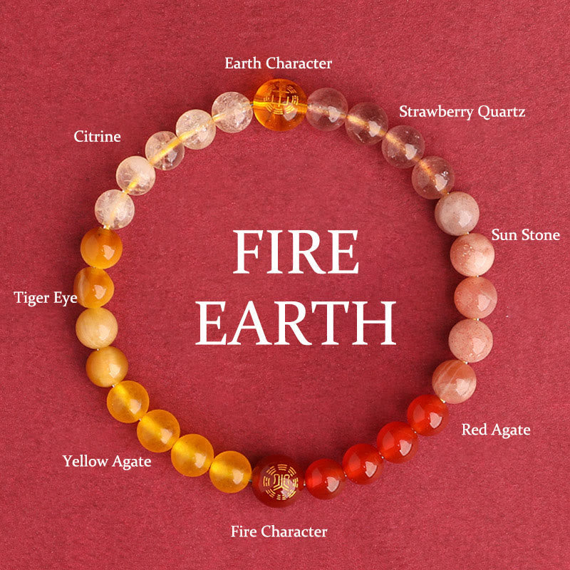 Fortune Jewel Five Elements Various Agate Crystal Black Onyx Green Chalcedony Aquamarine Wisdom Bracelet