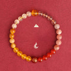 Fortune Jewel Five Elements Various Agate Crystal Black Onyx Green Chalcedony Aquamarine Wisdom Bracelet
