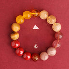 Fortune Jewel Five Elements Various Agate Crystal Black Onyx Green Chalcedony Aquamarine Wisdom Bracelet