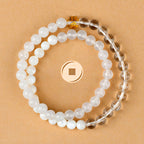 Fortune Jewel Five Elements Various Agate Crystal Chalcedony White Crystal White Agate Luck Bracelet