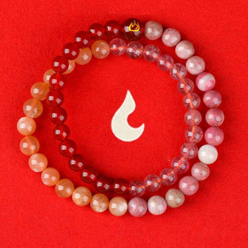 Fortune Jewel Five Elements Various Agate Crystal Chalcedony White Crystal White Agate Luck Bracelet