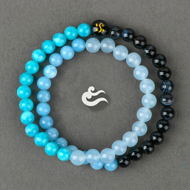 Fortune Jewel Five Elements Various Agate Crystal Chalcedony White Crystal White Agate Luck Bracelet