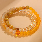 Fortune Jewel Five Elements Various Agate Crystal Chalcedony White Crystal White Agate Luck Bracelet