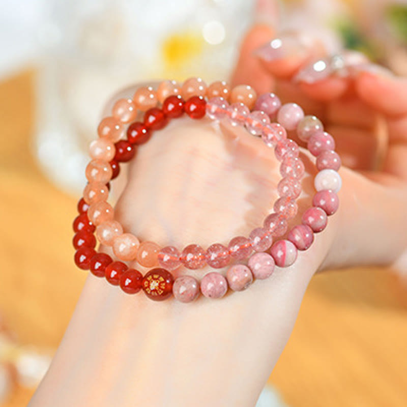 Fortune Jewel Five Elements Various Agate Crystal Chalcedony White Crystal White Agate Luck Bracelet