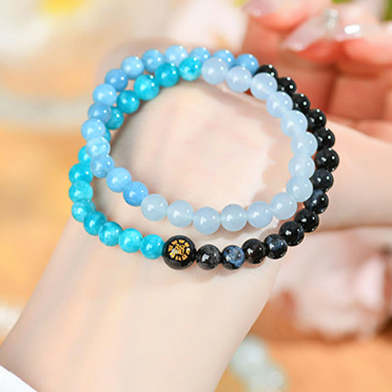 Fortune Jewel Five Elements Various Agate Crystal Chalcedony White Crystal White Agate Luck Bracelet