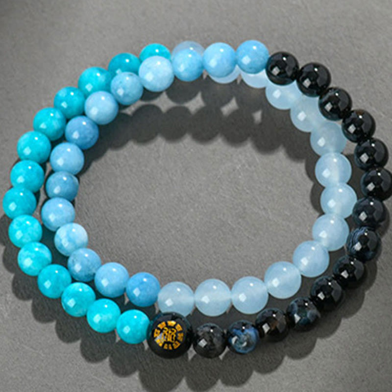 Fortune Jewel Five Elements Various Agate Crystal Chalcedony White Crystal White Agate Luck Bracelet