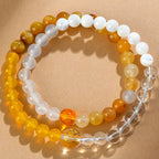 Buddha Stones Five Elements Various Agate Crystal Pearl Black Onyx White Agate White Crystal Luck Bracelet