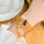 Fortune Jewel 108 Mala Beads Citrine Happiness Bracelet