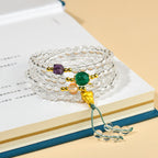 Fortune Jewel 108 Mala Beads White Crystal Clarity Bracelet