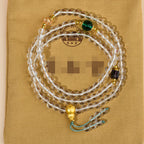 Fortune Jewel 108 Mala Beads White Crystal Clarity Bracelet