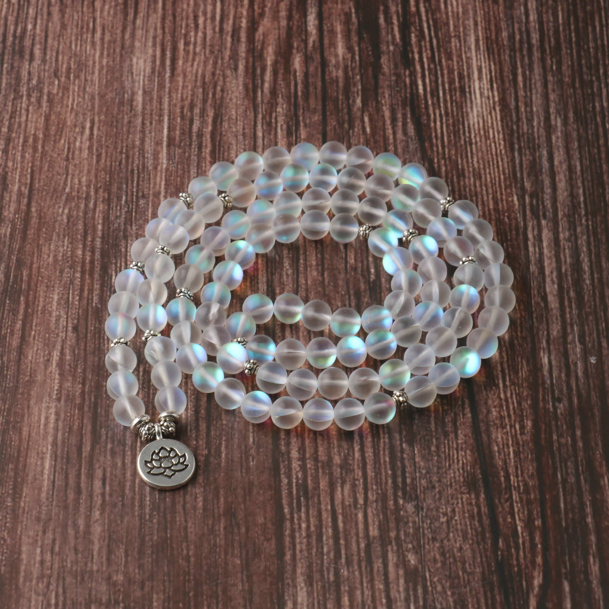 Fortune Jewel 108 Mala Beads Glitter Stone Lotus Enlightenment Bracelet