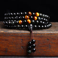 Fortune Jewel 108 Mala Beads Black Obsidian lce Obsidian Fulfilment Bracelet