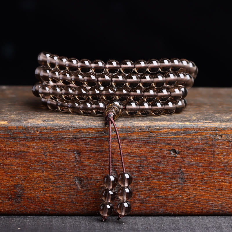 Fortune Jewel 108 Mala Beads Black Obsidian lce Obsidian Fulfilment Bracelet