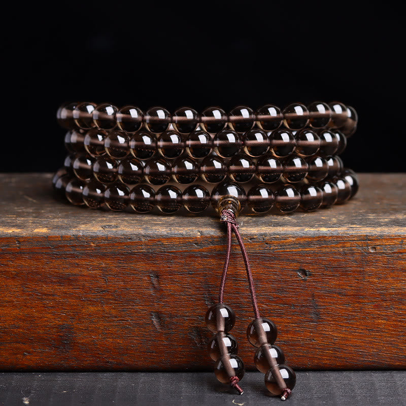 Fortune Jewel 108 Mala Beads Black Obsidian lce Obsidian Fulfilment Bracelet