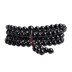 Fortune Jewel 108 Mala Beads Black Obsidian lce Obsidian Fulfilment Bracelet