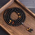 Fortune Jewel 108 Mala Beads Black Obsidian lce Obsidian Fulfilment Bracelet