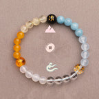 Fortune Jewel Five Elements Various Agate Crystal Green Strawberry Quartz Sun Stone Wealth Bracelet