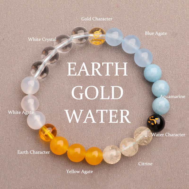 Fortune Jewel Five Elements Various Agate Crystal Green Strawberry Quartz Sun Stone Wealth Bracelet