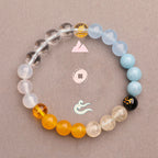 Fortune Jewel Five Elements Various Agate Crystal Green Strawberry Quartz Sun Stone Wealth Bracelet