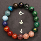 Fortune Jewel Five Elements Various Agate Crystal Green Strawberry Quartz Sun Stone Wealth Bracelet