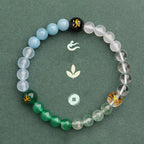Fortune Jewel Five Elements Various Agate Crystal Green Strawberry Quartz Sun Stone Wealth Bracelet