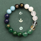 Fortune Jewel Five Elements Various Agate Crystal Green Strawberry Quartz Sun Stone Wealth Bracelet