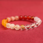 Fortune Jewel Five Elements Various Agate Crystal Green Strawberry Quartz Sun Stone Wealth Bracelet