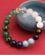 Fortune Jewel Five Elements Various Agate Crystal Green Strawberry Quartz Sun Stone Wealth Bracelet