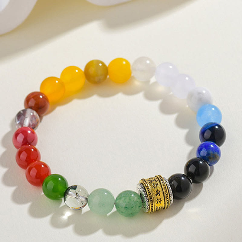 Fortune Jewel Five Elements Various Agate Crystal Red Agate Gold Sheen Obsidian Yellow Agate Luck Bracelet