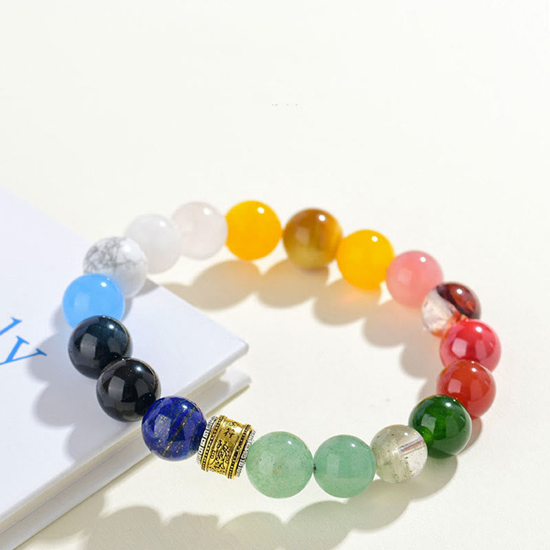 Fortune Jewel Five Elements Various Agate Crystal Red Agate Gold Sheen Obsidian Yellow Agate Luck Bracelet