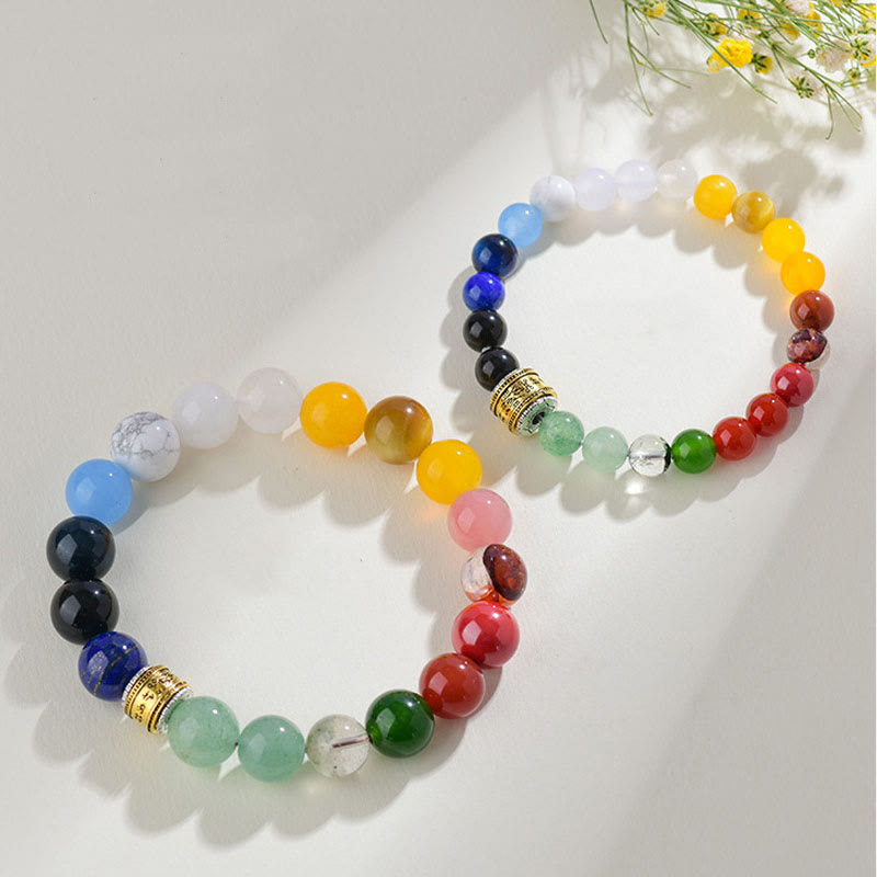 Fortune Jewel Five Elements Various Agate Crystal Red Agate Gold Sheen Obsidian Yellow Agate Luck Bracelet