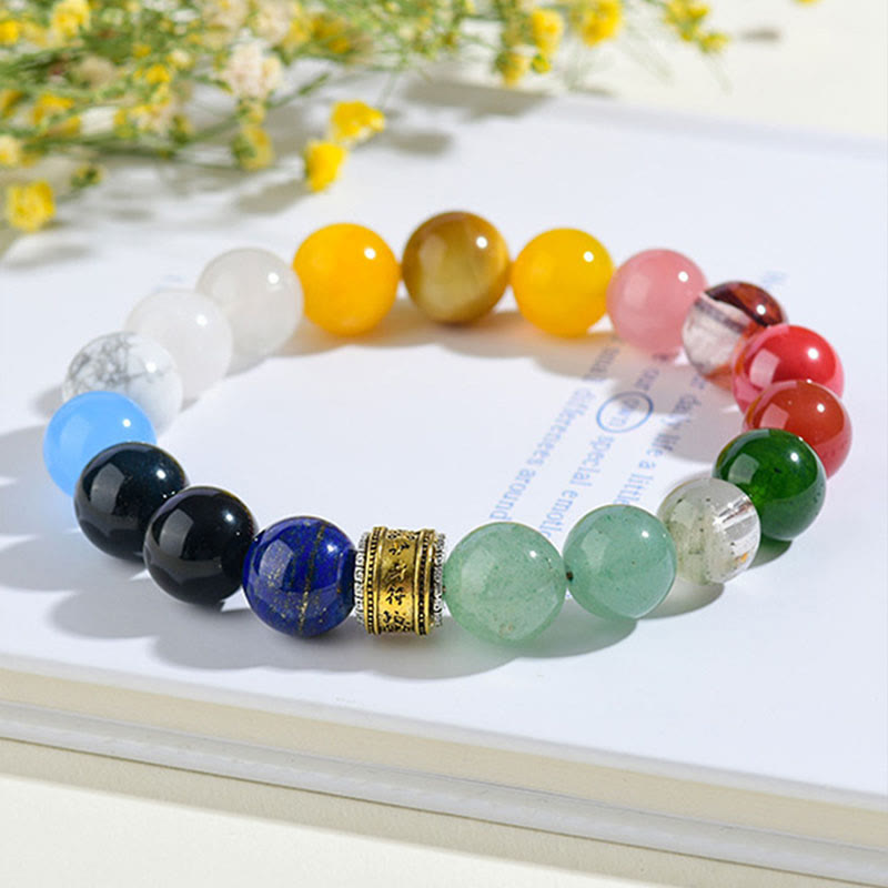 Fortune Jewel Five Elements Various Agate Crystal Red Agate Gold Sheen Obsidian Yellow Agate Luck Bracelet
