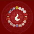 Fortune Jewel Five Elements Various Agate Crystal Green Phantom Rutilated Quartz Green Grape Agate Malachite Luck Bracelet