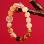 Fortune Jewel Five Elements Various Agate Crystal Green Phantom Rutilated Quartz Green Grape Agate Malachite Luck Bracelet