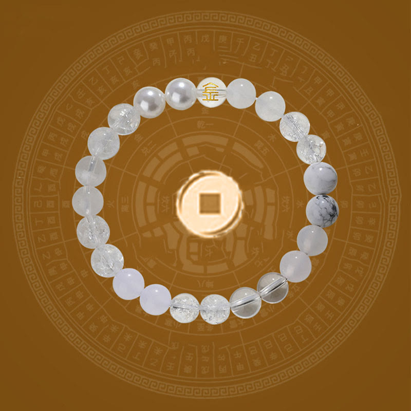 Fortune Jewel Five Elements Various Agate Crystal Rutilated Quartz Tiger Eye Yellow Agate Citrine Luck Bracelet